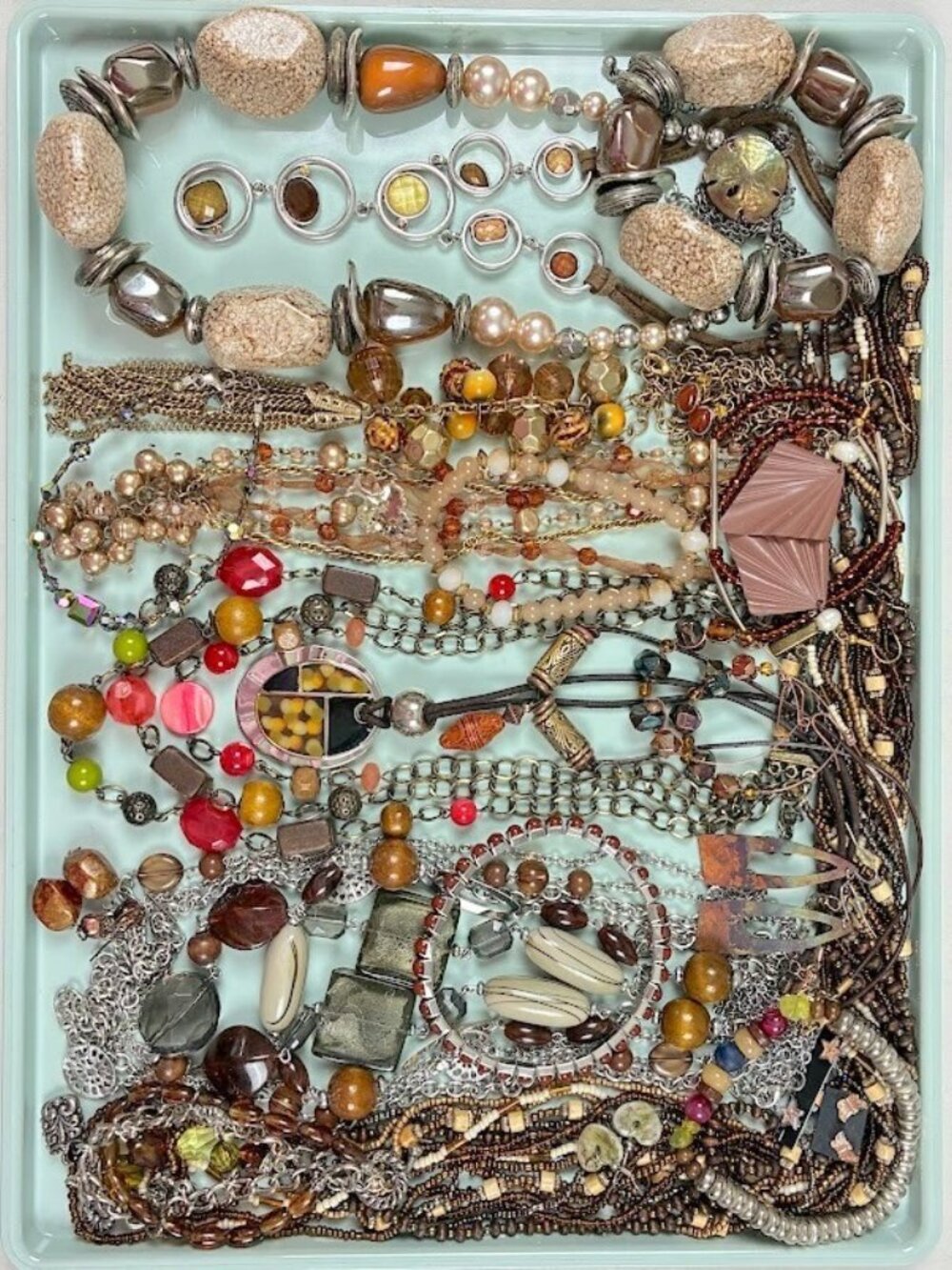 Jewelry Lot Fall Autumn Natural Earth Tones Boho Statement Wearable 27 pc